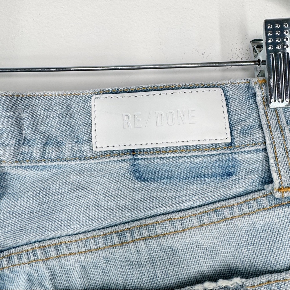 RE/DONE Easy Straight Crop Light Wash Button Fly High Rise Jeans Women’s Size 24 - Picture 9 of 11